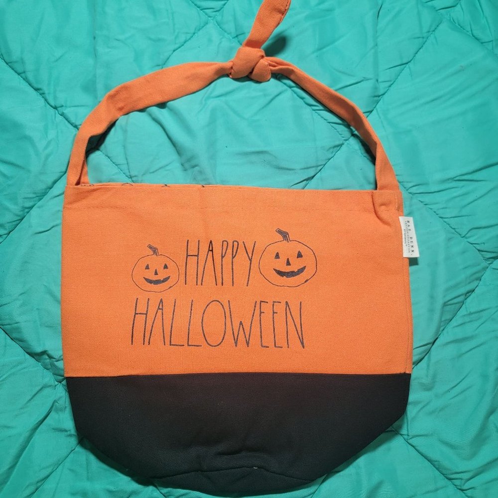Rae Dunn Happy Halloween Orange Black Small Treat Bag